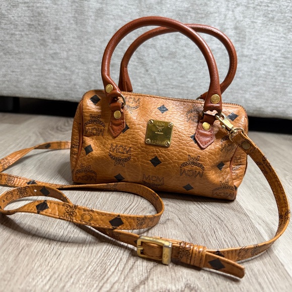 MCM Cognac Mini Bag with Gold Accents - Picture 2 of 13